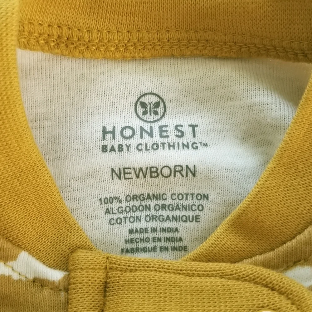 Two Newborn Honest Baby Fall Theme Organic Cotton Long Sleeve Onesies NWT